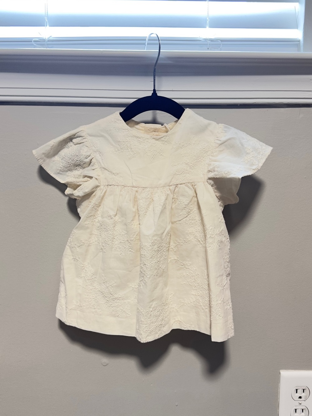 Zara Ivory Embroidered Toddler Dress